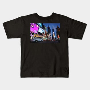 The lights of Times Square at twilight, NYC Kids T-Shirt